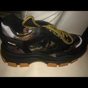 New Prada black cameo chunky sneakers 2EE324